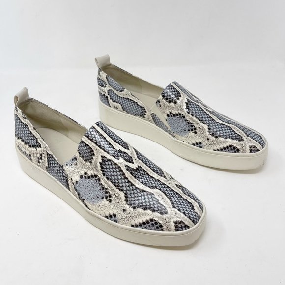 Vince Snake Blue Leather Slip On Sneakers Size 11 - Picture 1 of 10